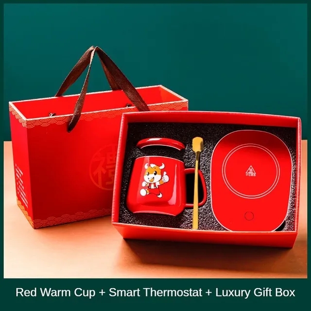 ماگ حرارتی عروسکی (قرمز) لاکی به همراه گرمکن برقی