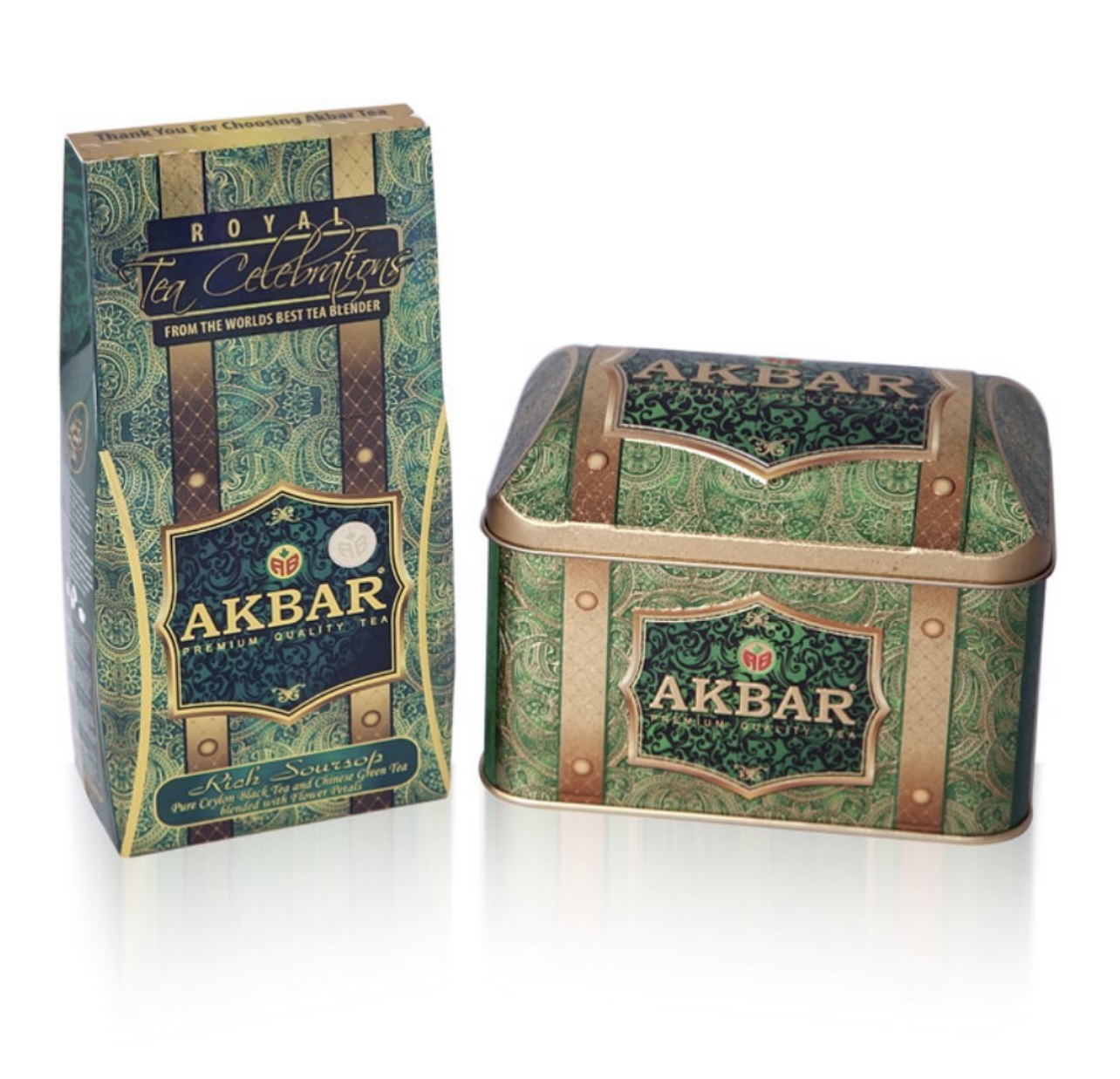 چای اکبر AKBAR صندوقی قوطی فلزی ۲۵۰ گرم با طعم Rich Soursop