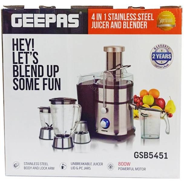 آبمیوه گیری 4 کاره جیپاس مدل GEEPAS GSB-5451 ا Geepas 4 In 1 Super Blender - GSB5451