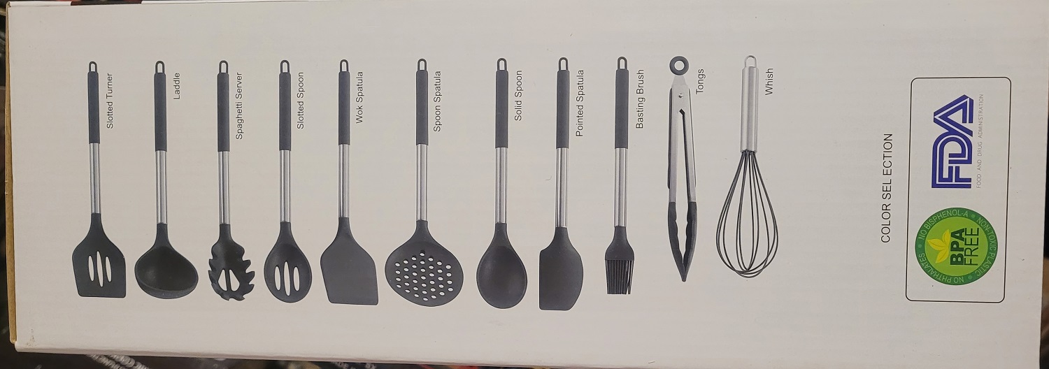 سرویس کفگیر و ملاقه سیلیکونی 12 پارچه Kitchenware Set استیل