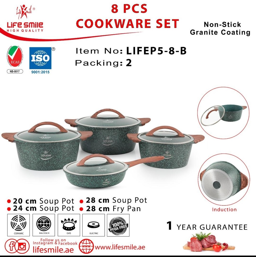 سرویس قابلمه پخت و پز 8 پارچه لایف اسمایل مدل LIFEP5-8