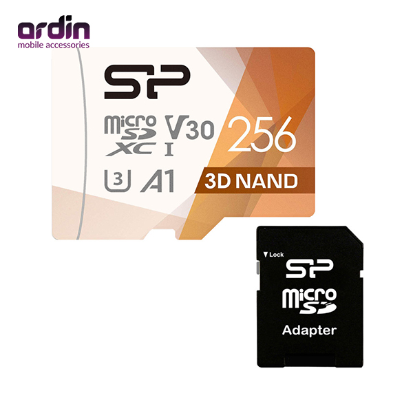 کارت حافظه microSDXC سیلیکون پاور مدل Superior Pro کلاس 10 استاندارد UHS-I U3 سرعت 100MBps ظرفیت 256 گیگابایت به همراه آداپتور SD