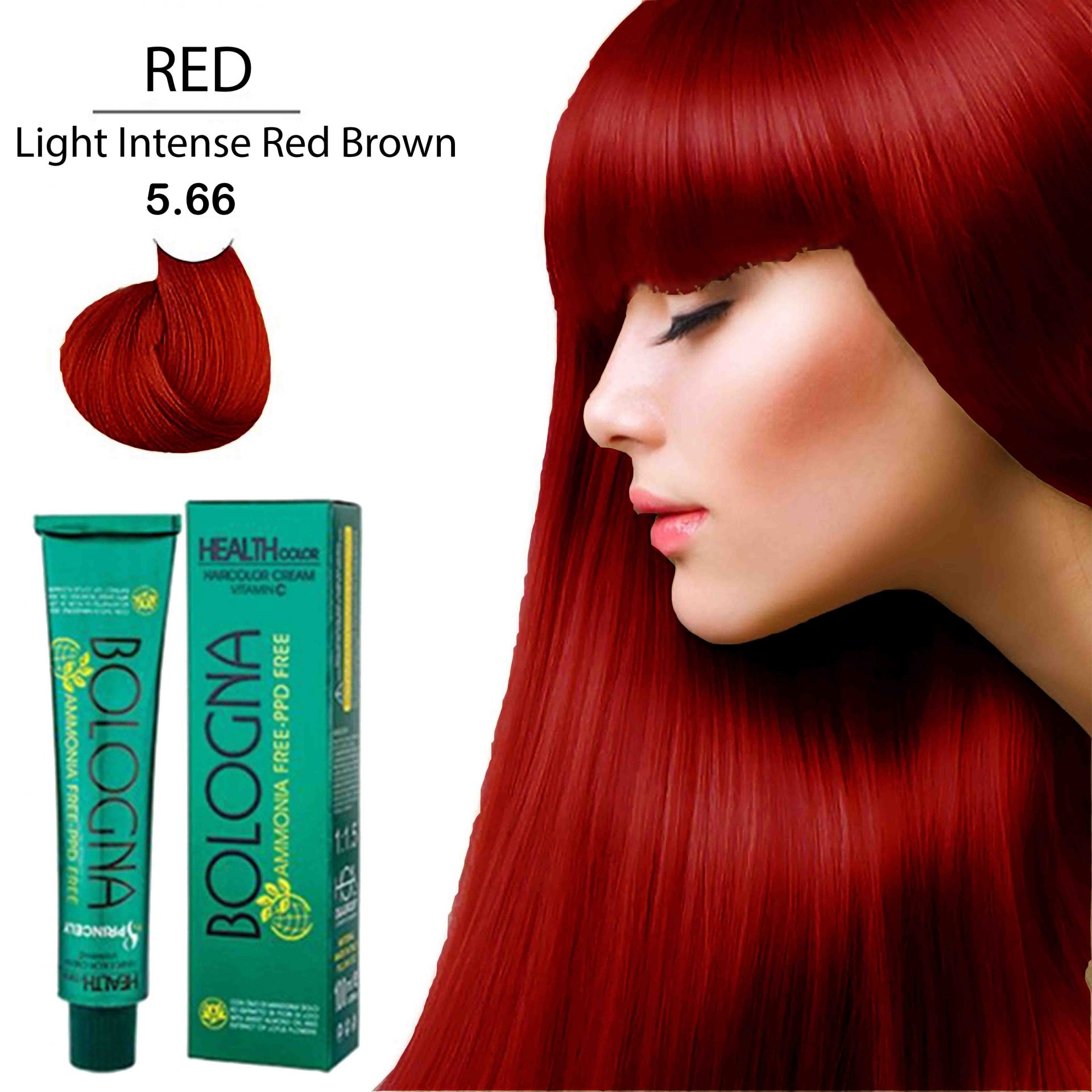 رنگ مو بدون آمونیاک بلونیا 100میل Light Intenes Red Brown 5.66-فروشگاه اینترنتی آرایشی بهداشتی آزارو