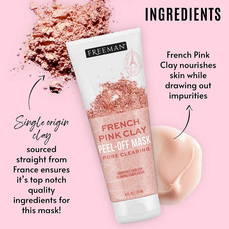 ماسک صورت خاک رس صورتی فرانسوی فریمن Freeman French Pink Clay حجم 175 میلی لیتر فروشگاه آرایشی و بهداشتی آزارو