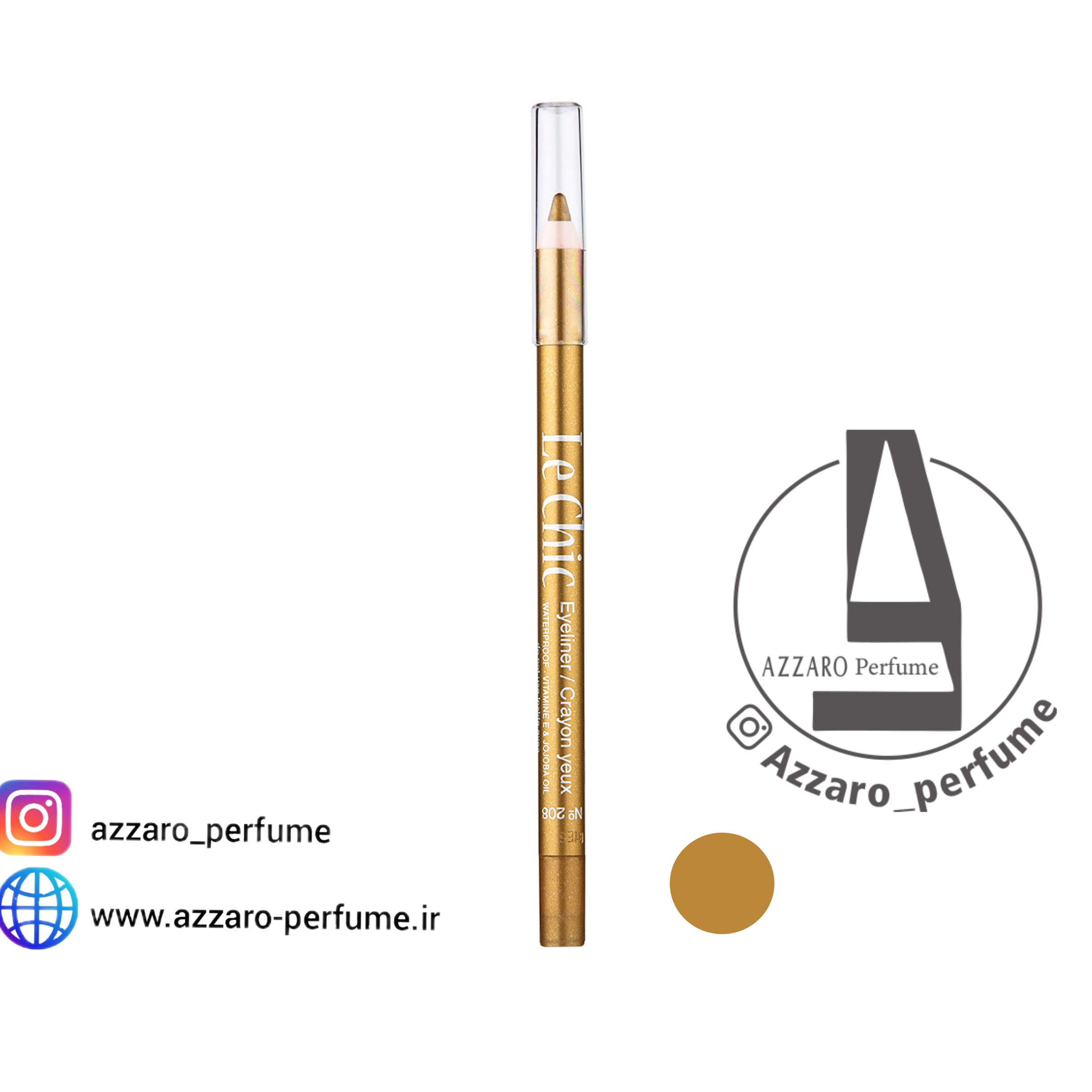 مداد چشم طلایی بادوام لچیک شماره 208-فروشگاه اینترنتی آرایشی بهداشتی آزارو