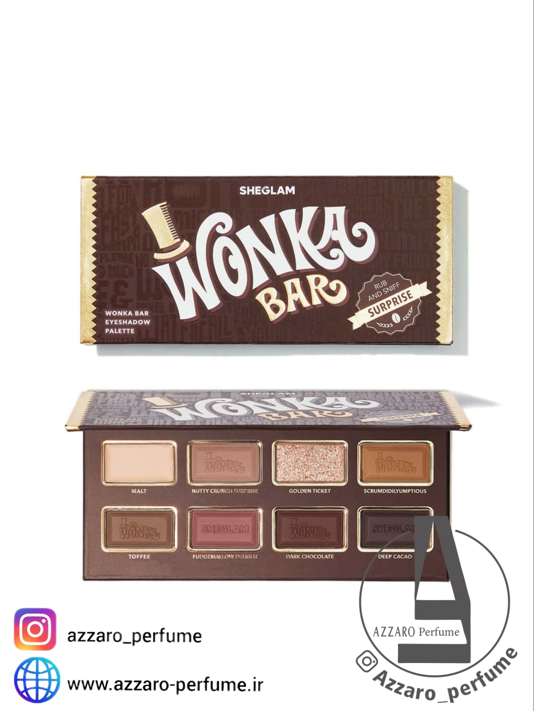 پالت سایه چشم 8 رنگ شکلاتی WILLY WONKA WONKA BAR شیگلم-فروشگاه اینترنتی آرایشی بهداشتی آزارو ‌