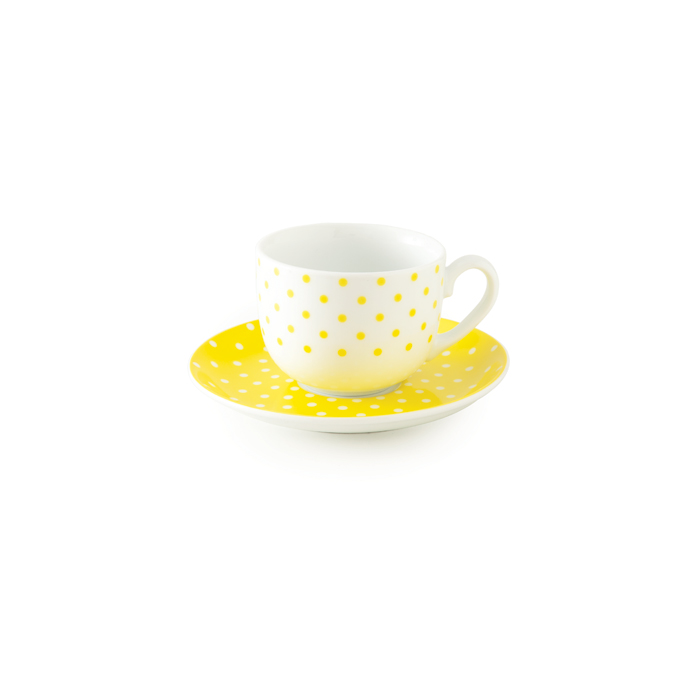 سرویس چینی زرین 12 پارچه چای خوری مدل اسپاتی زرد