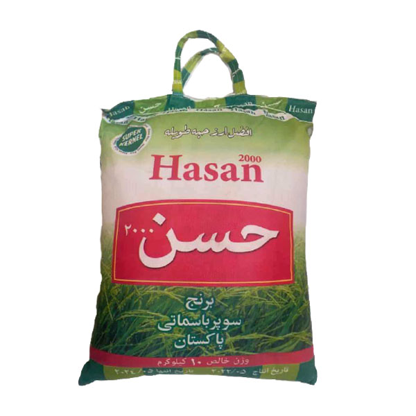 برنج پاکستانی سوپر باسماتی (حسن 2000)10کیلوگرم  (ارسال رایگان به سراسر کشور) خرید 100کیلو همراه با یک عدد ماگ فروشگاه بعنوان هدیه تقدیم مشتری خواهد شد. زمان تقریبی تحویل سفارشات 3 روز کاری میباشد.