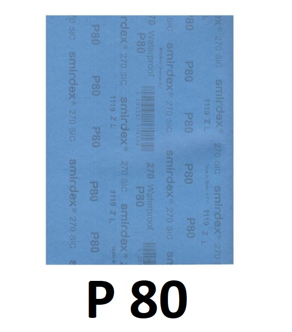 ورق سنباده اسمیردکس پوستاب پشت آبی P80 (ساخت یونان)