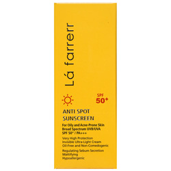 کرم ضد آفتاب و ضدلک بی رنگ پوست های چرب +SPF50 لافارر