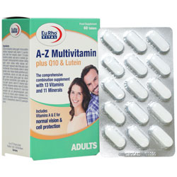A  Z مولتی ویتامین پلاس کیوتن و لوتئین یورو ویتال