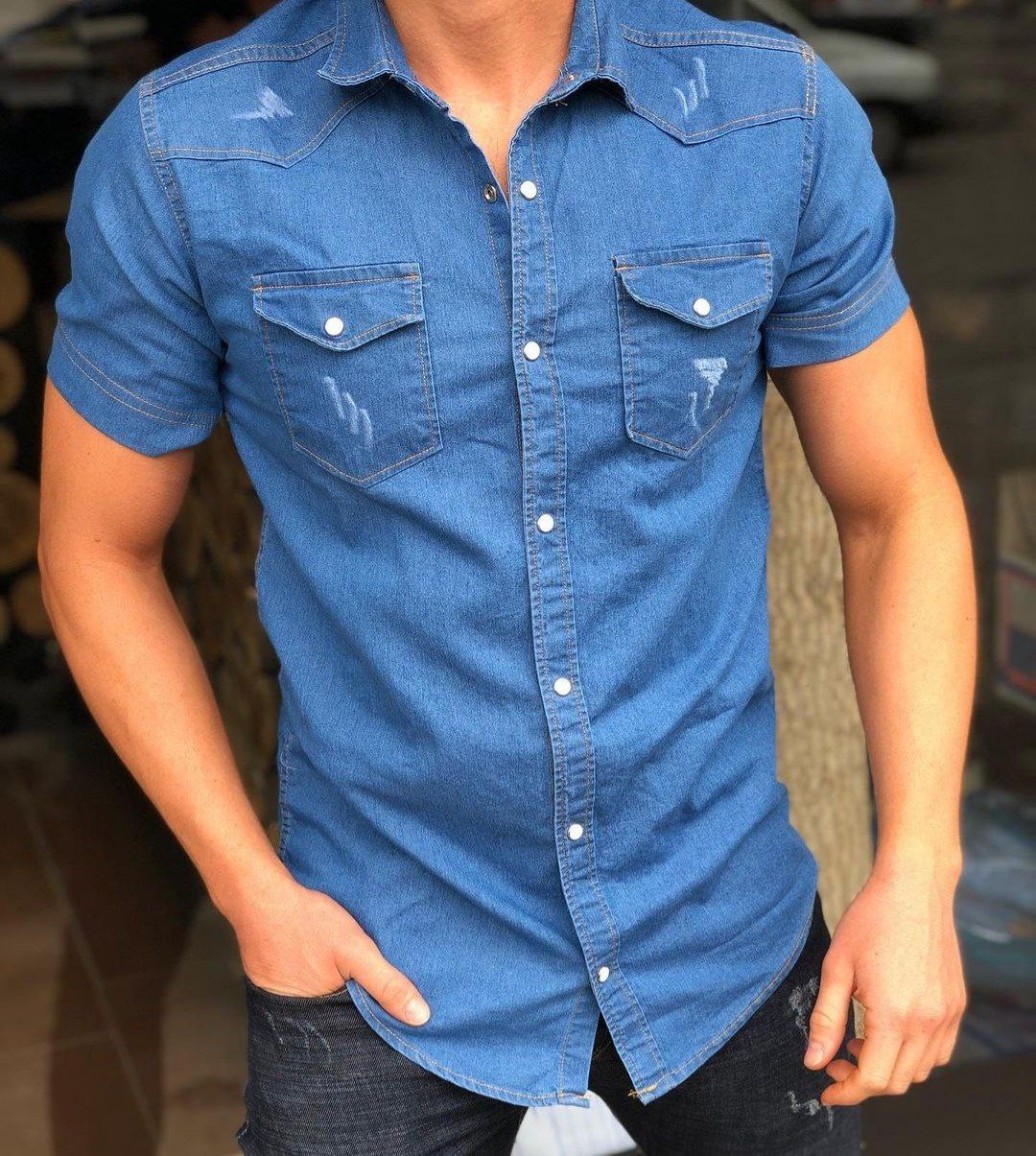 پیراهن آستین کوتاه جین مردانه خاص و خیره کننده
