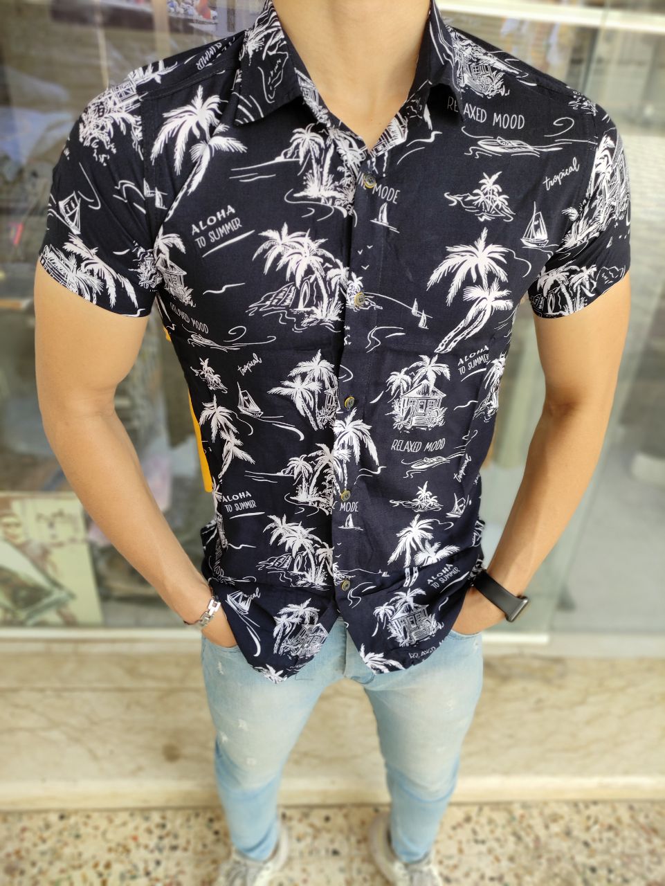 پیراهن هاوایی طرح نخل