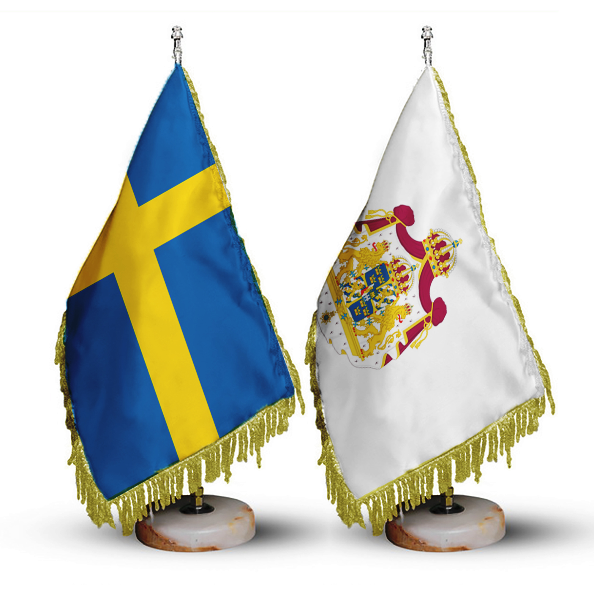 پرچم و نشان رومیزی سوئد مجموعه دو عددی