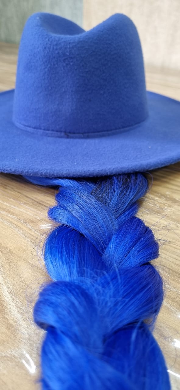 کلاه مو دار آبی با موی آبی فانتزی ( ویگ هت ) کد(۳۰۰۰3)