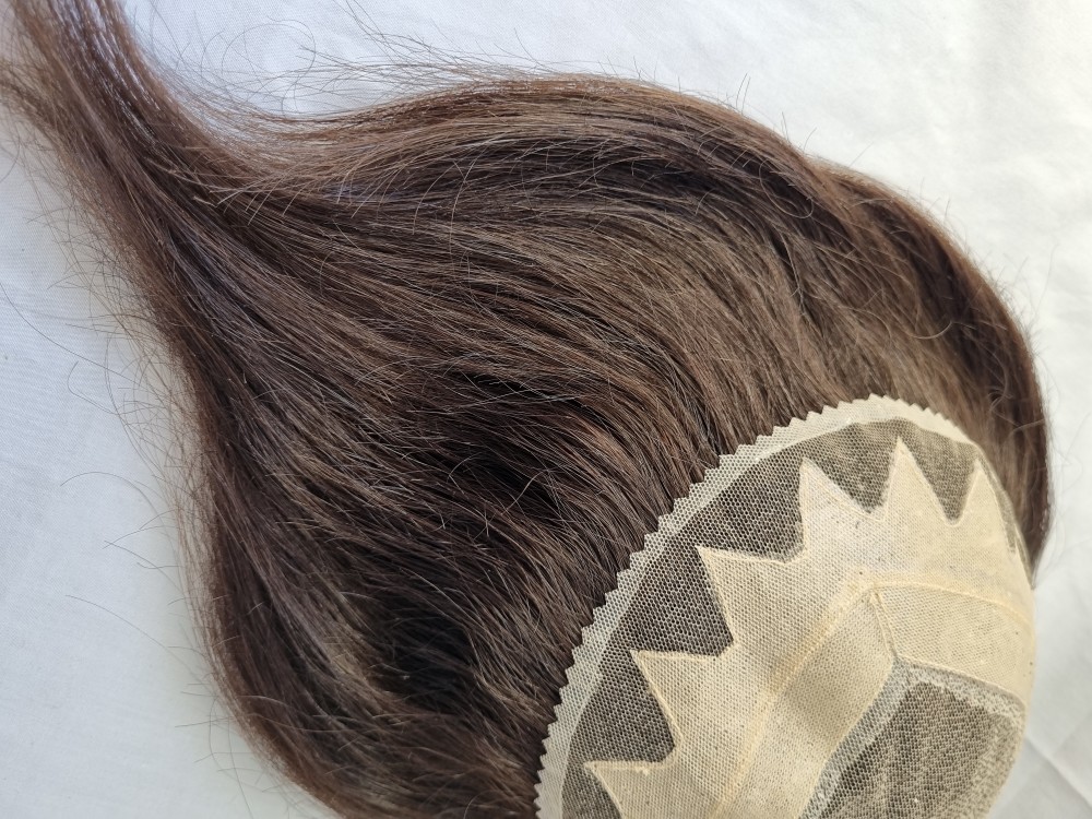 کلاه گیس زنانه پروتز مو طبیعی بالای سر زنانه  خورسیدی  (کد:w2101)