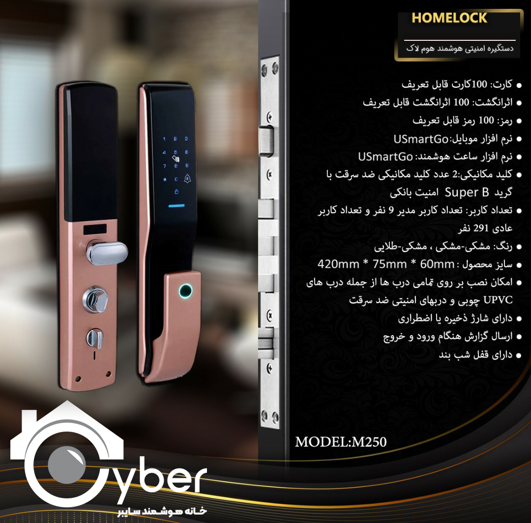 دستگیره امنیتی هوشمند مدل HOMELOCK M250 - هوم لاک