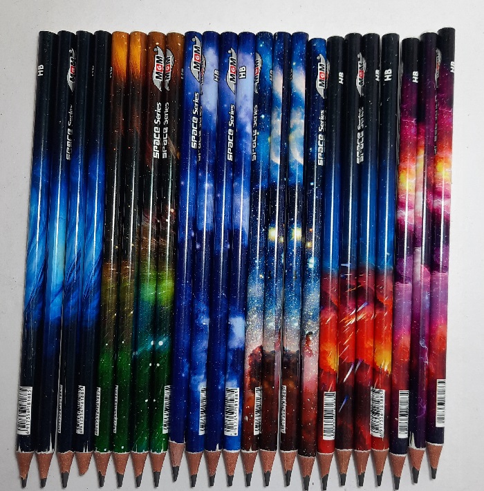 مداد مشکی 4 عددی ام جی ام طرح کهکشانی