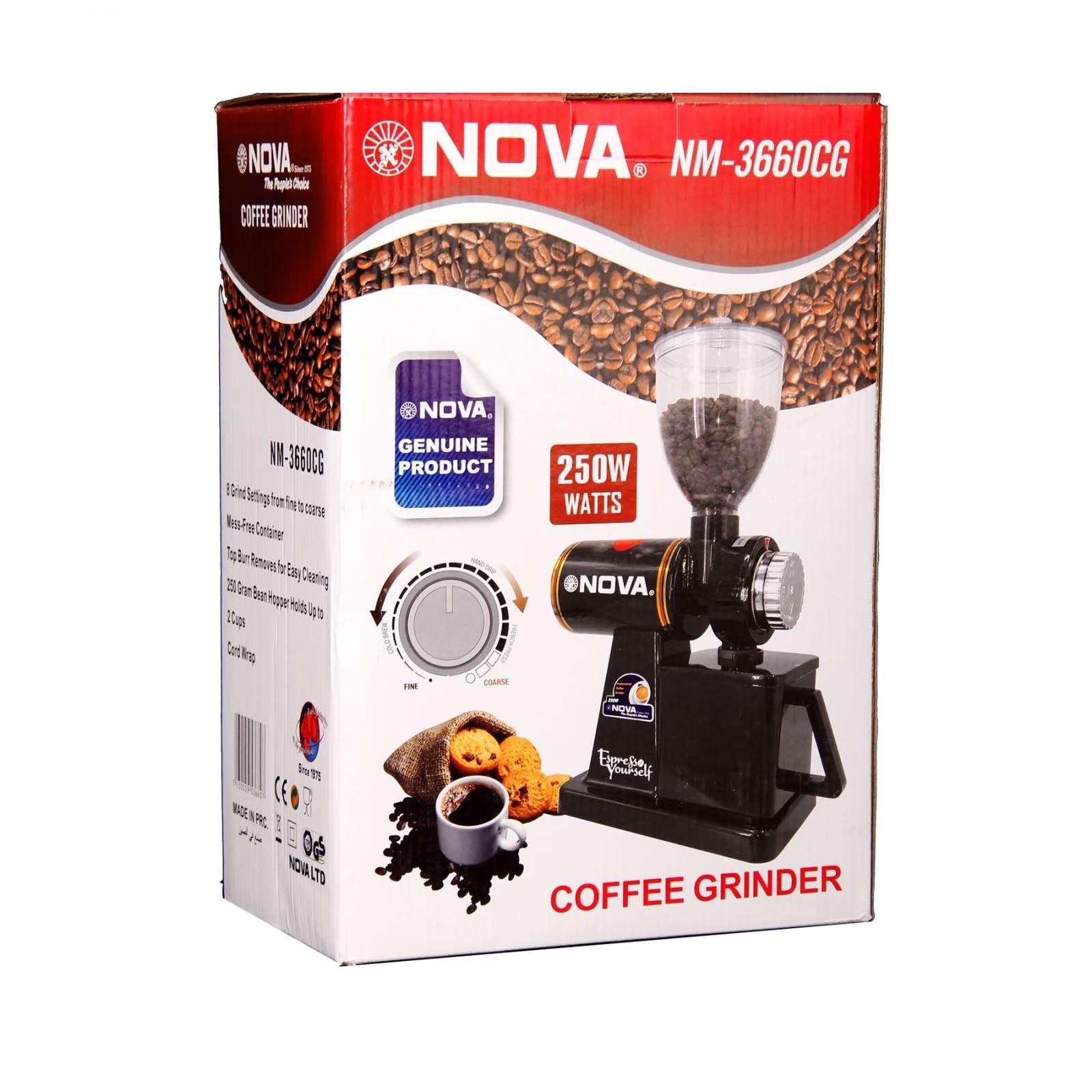 دستگاه آسیاب قهوه مدل نوا 3660 برند اصلی  250 وات