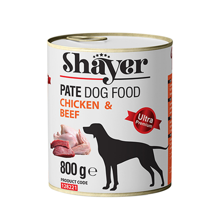 کنسرو غذای سگ شایر مدل Chicken & Beef وزن 800 گرم