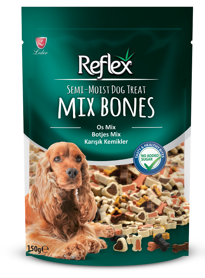 تشویقی سگ رفلکس مدل mix bones وزن 150 گرمی