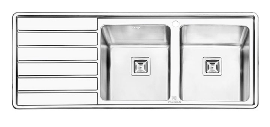 سینک ظرفشویی پرنیان مدل PS1214 استیل فانتزی توکار