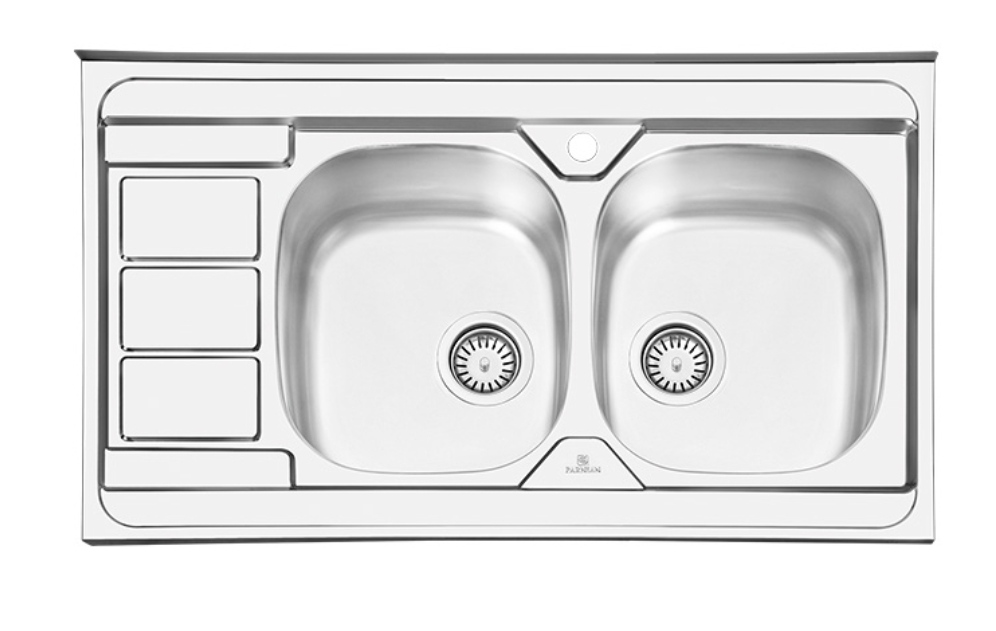 سینک ظرفشویی پرنیان مدل PS1117 استیل روکار