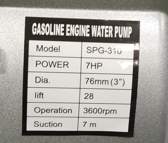 موتور پمپ بنزینی3اینچ سان پاور مدل SPG_310