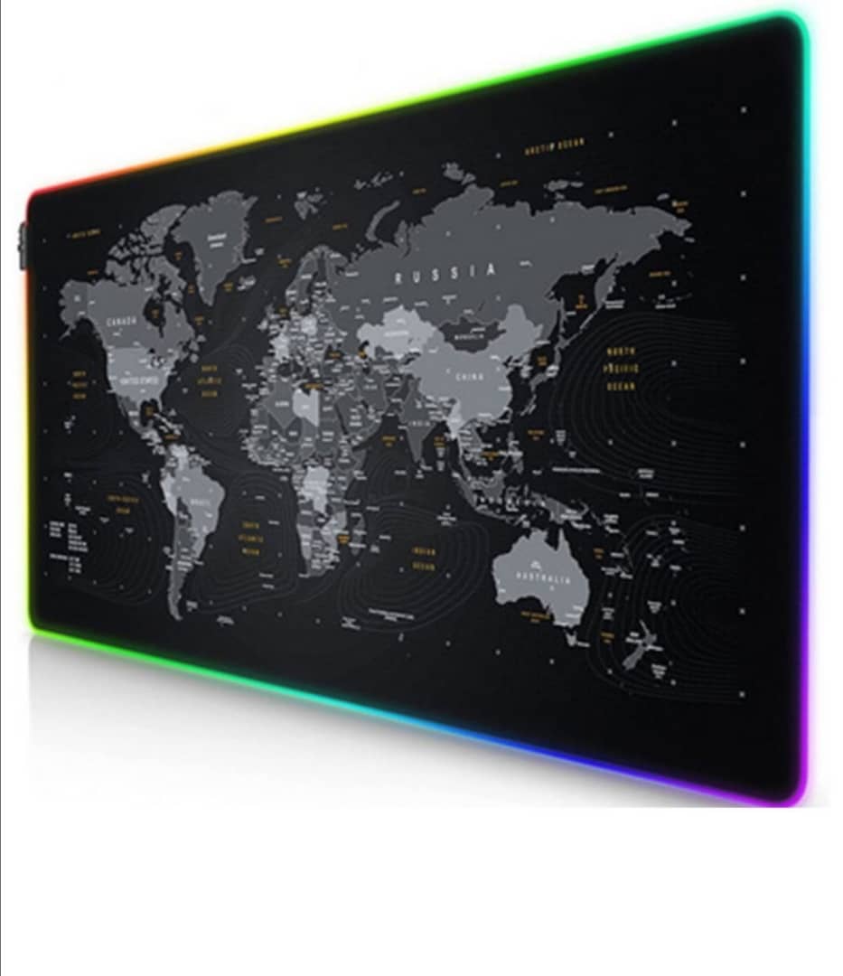 ماوس پد RGB طرح نقشه جهان مدل RGB-01 سایز 80x30 سانتی متر