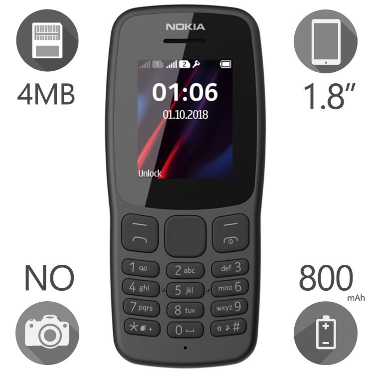 Nokia 106 2018 dual sim(بدون گارانتی شرکتی)