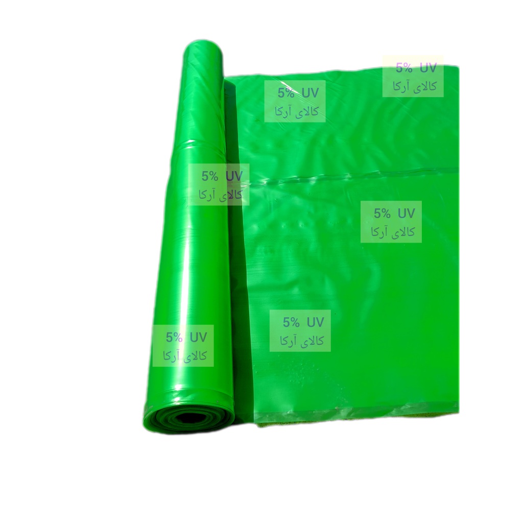 پلاستیک ضدآفتاب نایلون سبز پوشش گلخانه ✅️ یووی دار ✅️ ابعاد مختلف از عرض ۸ متری