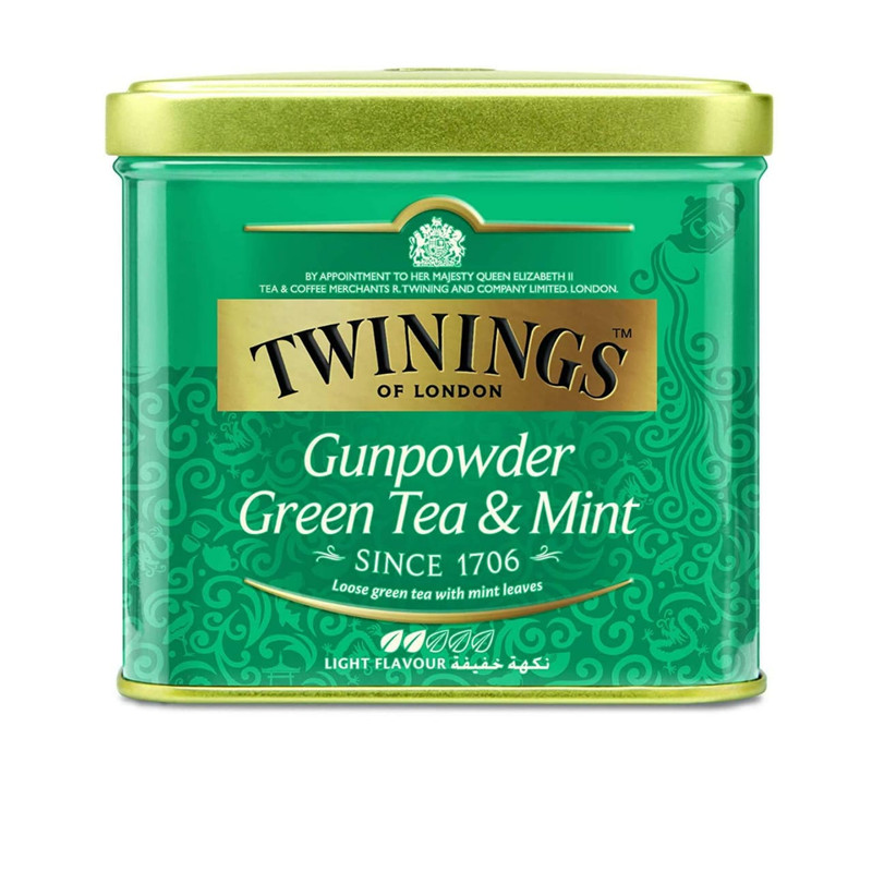 چای سبز ۱۰۰ گرمی باروتی قوطی فلزی توینینگز - Twinings انگلیسی