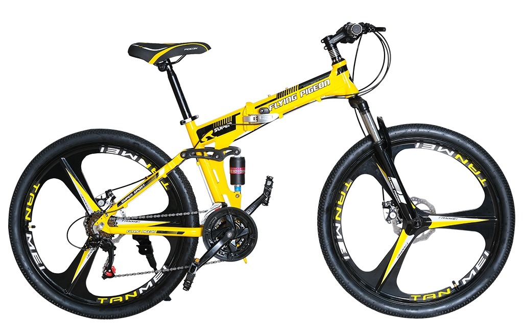 دوچرخه تاشو فول آلمینیومی اصلی زرد