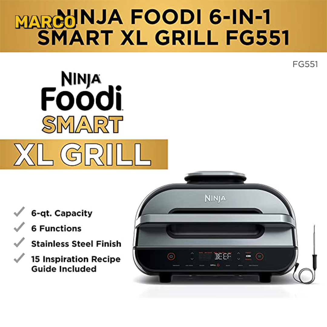 دستگاه گریل و ایرفرایر 6 کاره نینجا Ninja AG551 Foodi Smart ارسال فوری