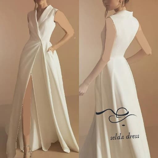 مدل جدید لباس مجلسی و لباس فرمالیته سفید ساده ترک