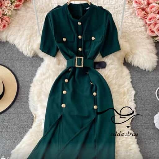 مدل لباس مجلسی کوتاه سبز