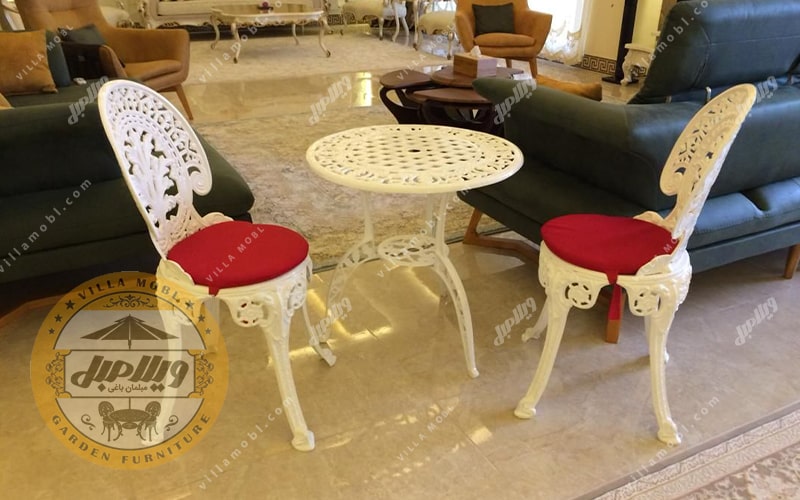 میز و صندلی آلومینیومی مدل طاووسی یا چکاوک