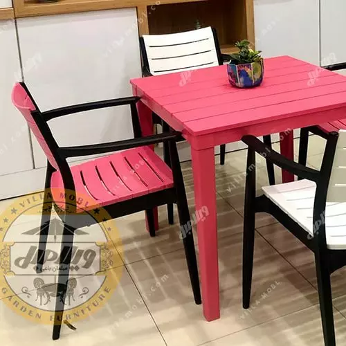 میز و صندلی پلیمری مدل باران