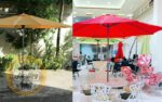 چتر پایه وسط باغی قطر چهار متری استیل