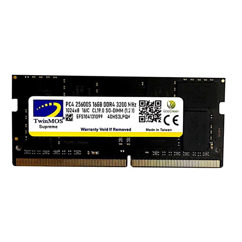 رم لپ تاپ DDR4 دو کاناله 3200 مگاهرتز CL19 تواینموس ظرفیت 16 گیگابایت