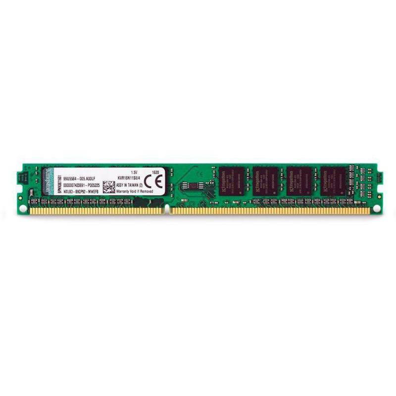 رم کامپیوتر DDR3 تک کاناله 1600 مگاهرتز کینگستون مدل KVR ظرفیت 4 گیگابایت