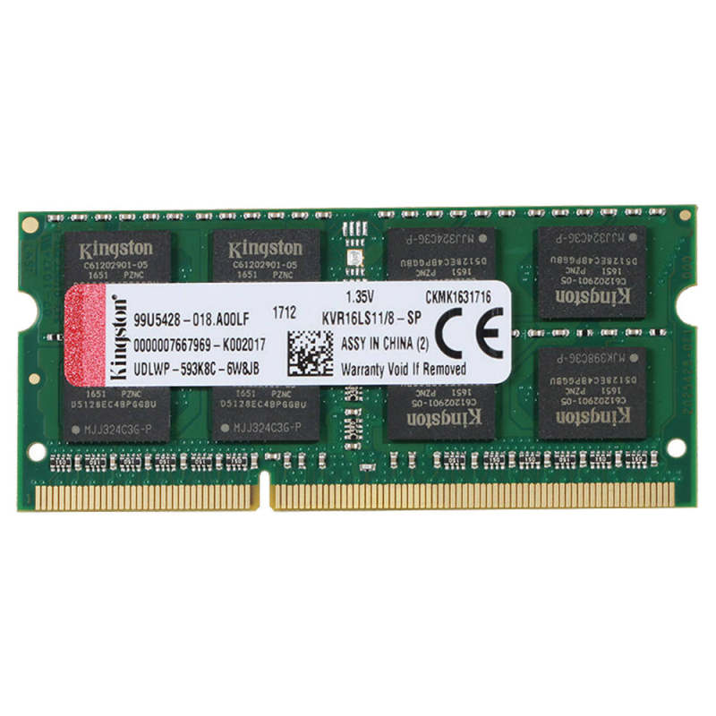 رم لپ تاپ DDR3L تک کاناله 1600 مگاهرتز CL11 کینگستون مدل KCPC3L ظرفیت 8 گیگابایت