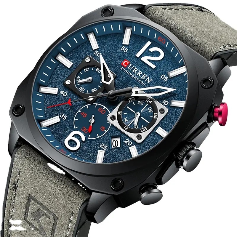 خرید ساعت مچی مردانه کارن مدل 8398 خاکستری-آبی (کورن واتچ CURREN WATCH)