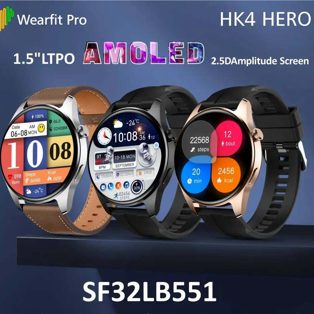 ساعت هوشمند صفحه گرد مدل HK4 HERO AMOLED نسخه ChatGPT