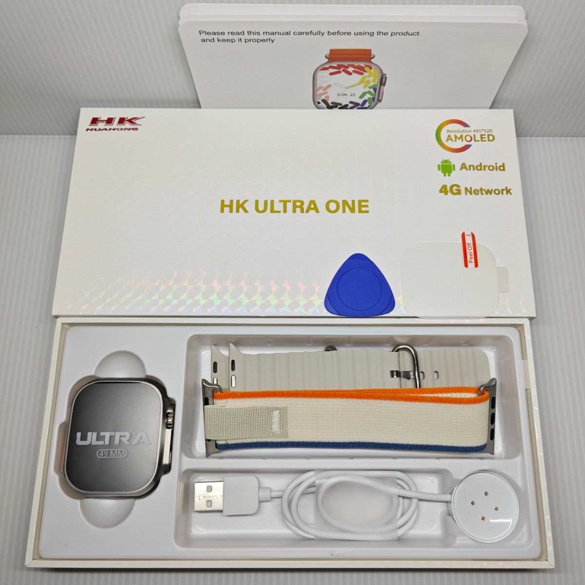 ساعت هوشمند HK ultra one AMOLED سیم کارت خور با ریجستری باقابلیت نصب برنامه اندروید 13.1