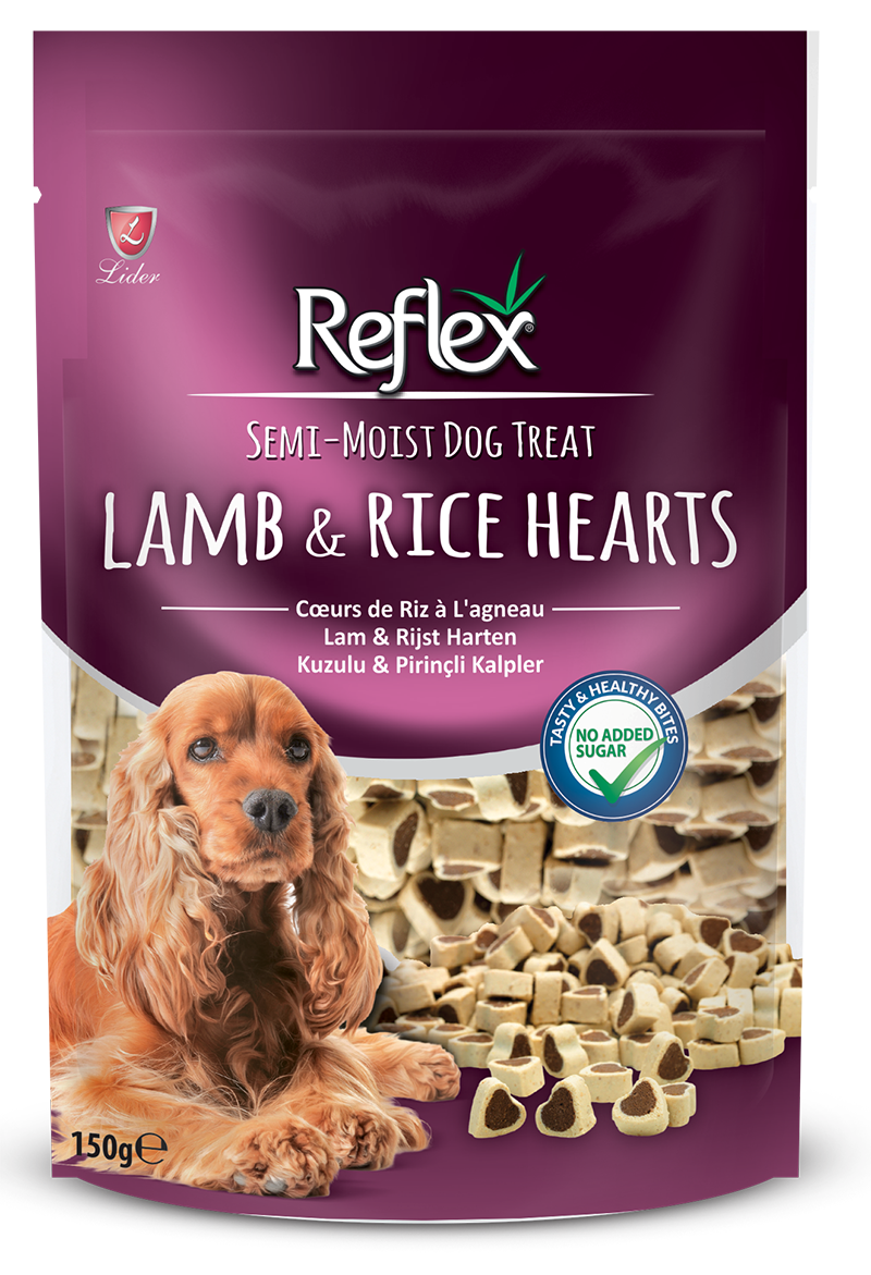 Reflex Semi - Moist Lamb & Rice Hearts Dog Treat