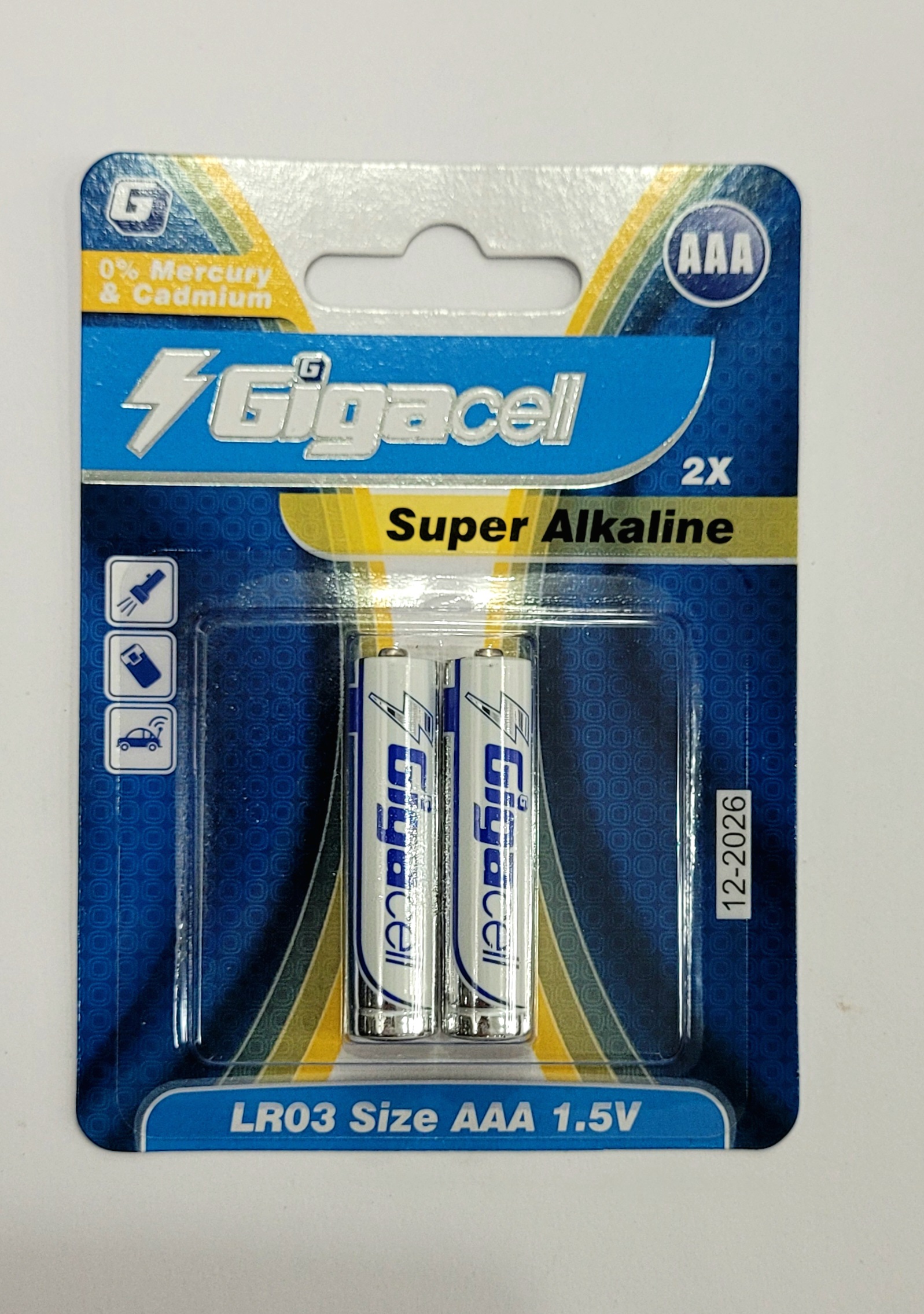 باتری نیم قلم گیگاسل super Alkaline پک ۲ عددی