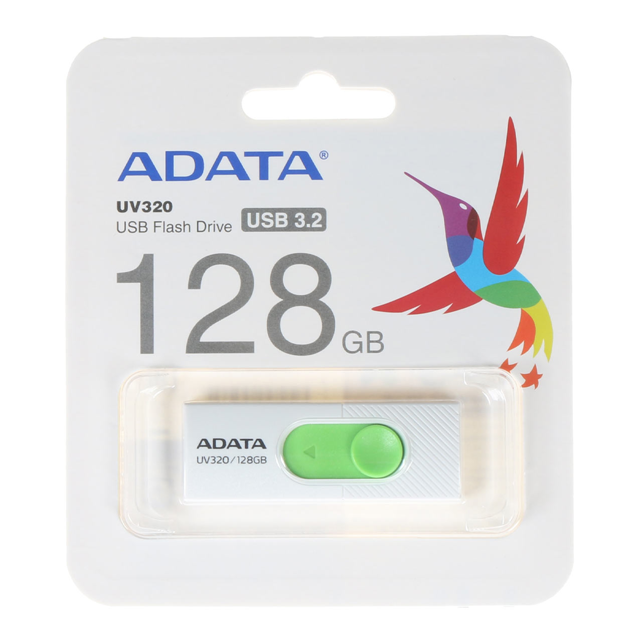 ADATA UV320 USB 3.2 Flash Memory - 128GB - سفید سبز (گارانتی مادام‌العمر شرکت آونگ) #