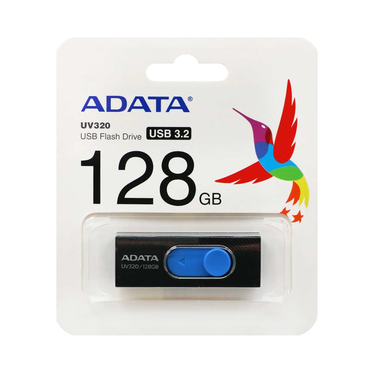 ADATA UV320 USB 3.2 Flash Memory - 128GB - مشکی آبی (گارانتی مادام‌العمر شرکت آونگ) #