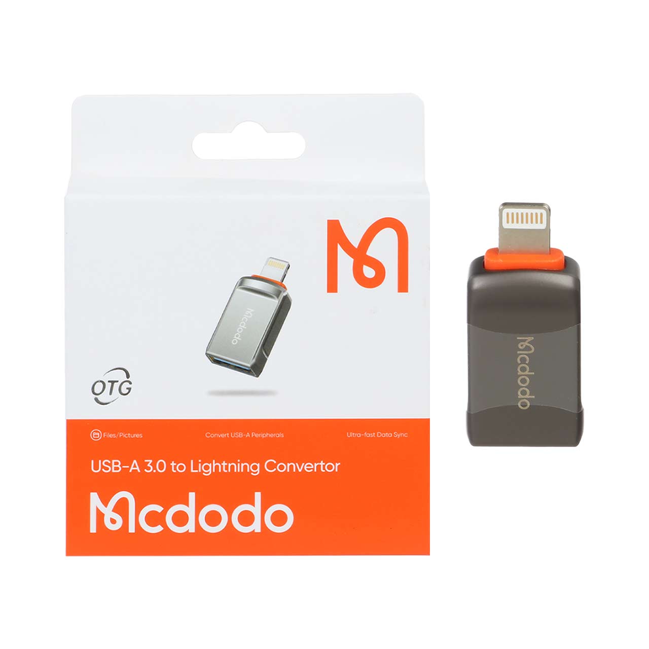 تبدیل Mcdodo OTG USB3.0 TO Lightning مدل OT-8600 - خاکستری #